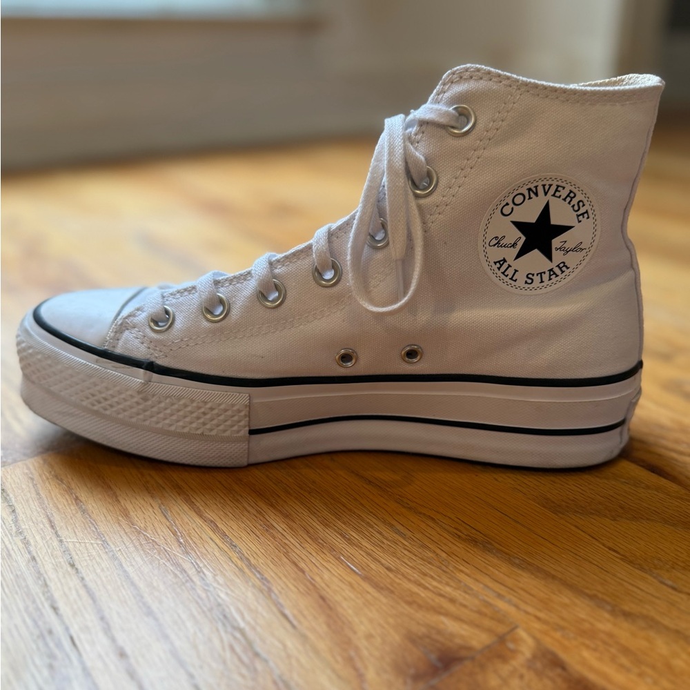 Converse High Top Platforms - White